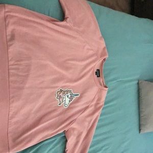 Pink unicorn patch sweat shirt
